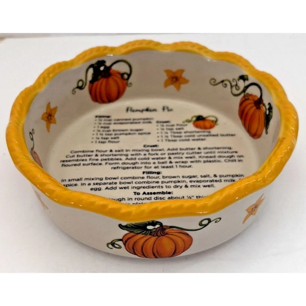 Temp-tations by Tara Fall Seasonal Ceramic Mini Pie Dishes 12 Recipes 4 pc set